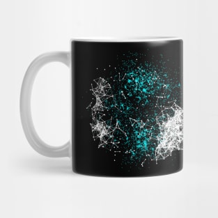 Abstract Dots and Lines Connection Starfield Mug